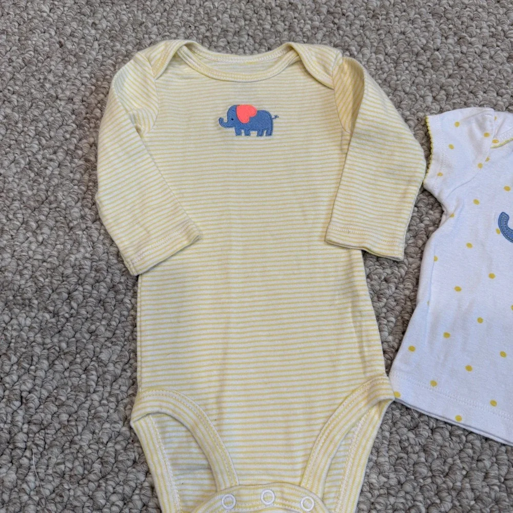 Carters‎ Baby Girls Elephant Bodysuit Shirt Leggings Set Size 3-6 Months